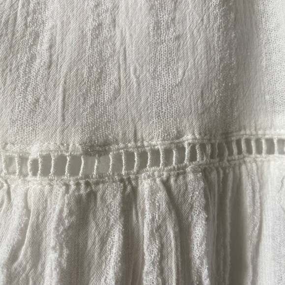 Saturday Sunday Anthropologie White Cotton Summer Beachy Midi  Skirt- Sz-S - Picture 2 of 13